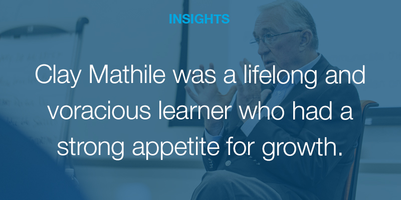 Remembering our Founder: Clay Mathile’s Reading List | Aileron